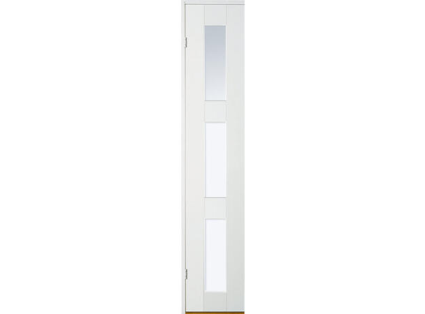Line 3 Glass - Sidefelt Hvitmalt dørblad - Klart Glass